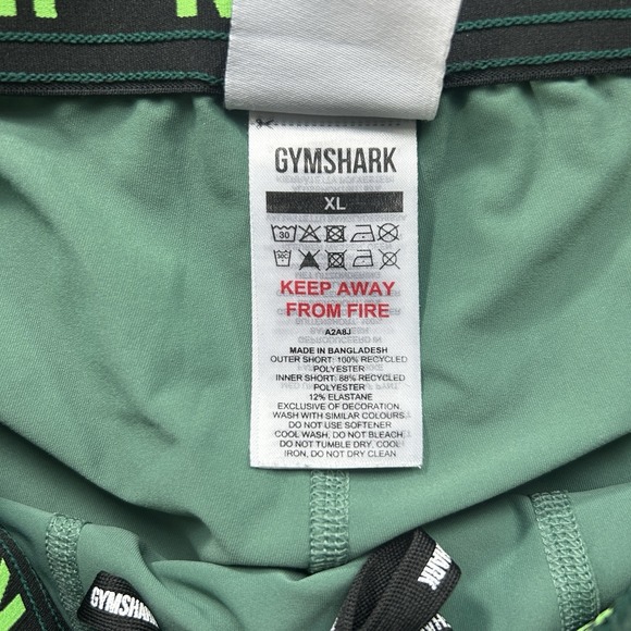 Gymshark XL Sport 2 In 1  7" Shorts Hoya Green Gym Workout Weightlift Crossfit - Picture 9 of 14